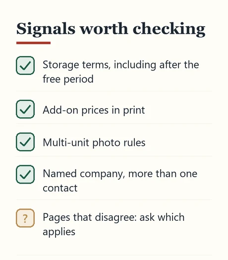 Checklist of trust signals for choosing an agent
